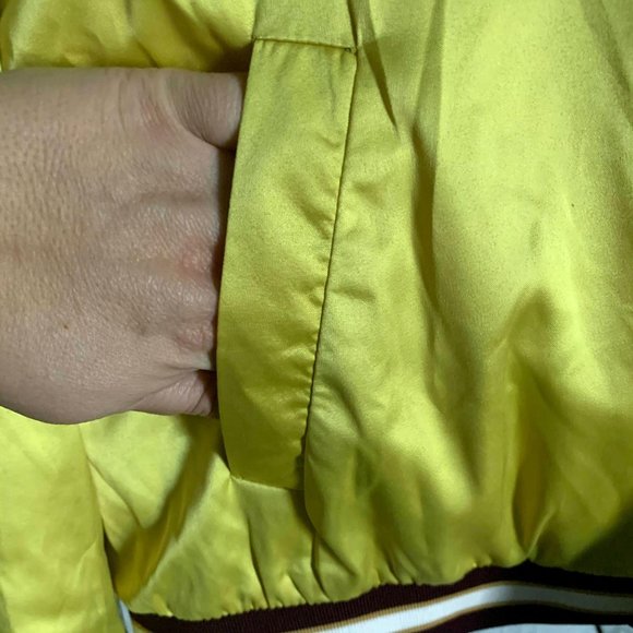 Forever 21 Yellow Satin Bomber New York Plus size - Picture 10 of 13